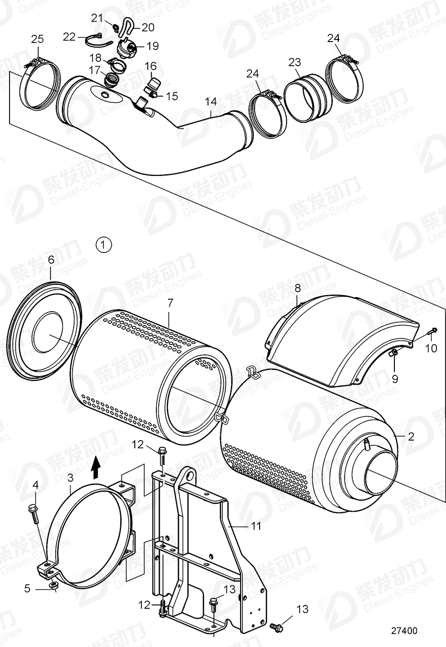 VOLVO Connecting pipe 22148892 Drawing